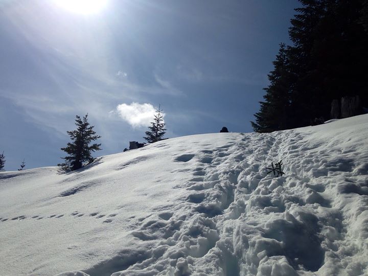 The short steep push up to the first summit