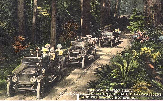 Back in 1912, this was the way to get to the hot springs. Talk about an epic trip!