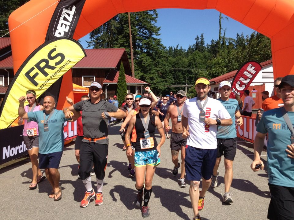 Crossing the finish of the 2012 Ragnar NW Passage with team Ironheart Racing