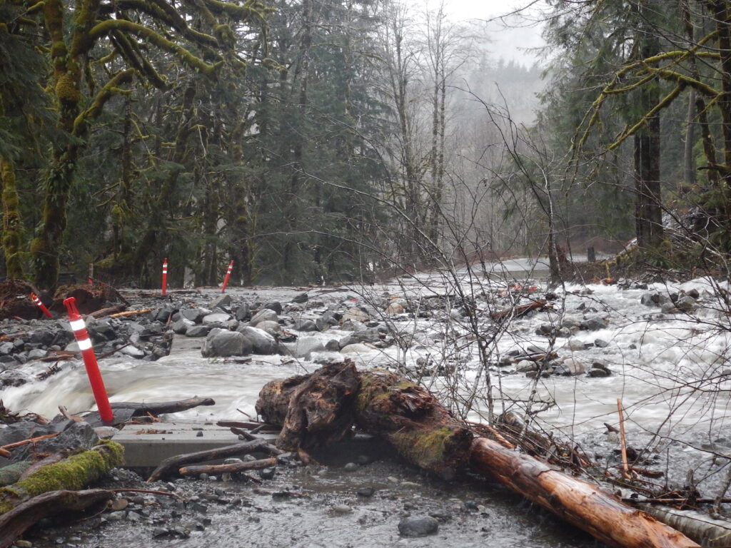 When we went back around 1:45pm to check the washout the water levels were substantially lower.