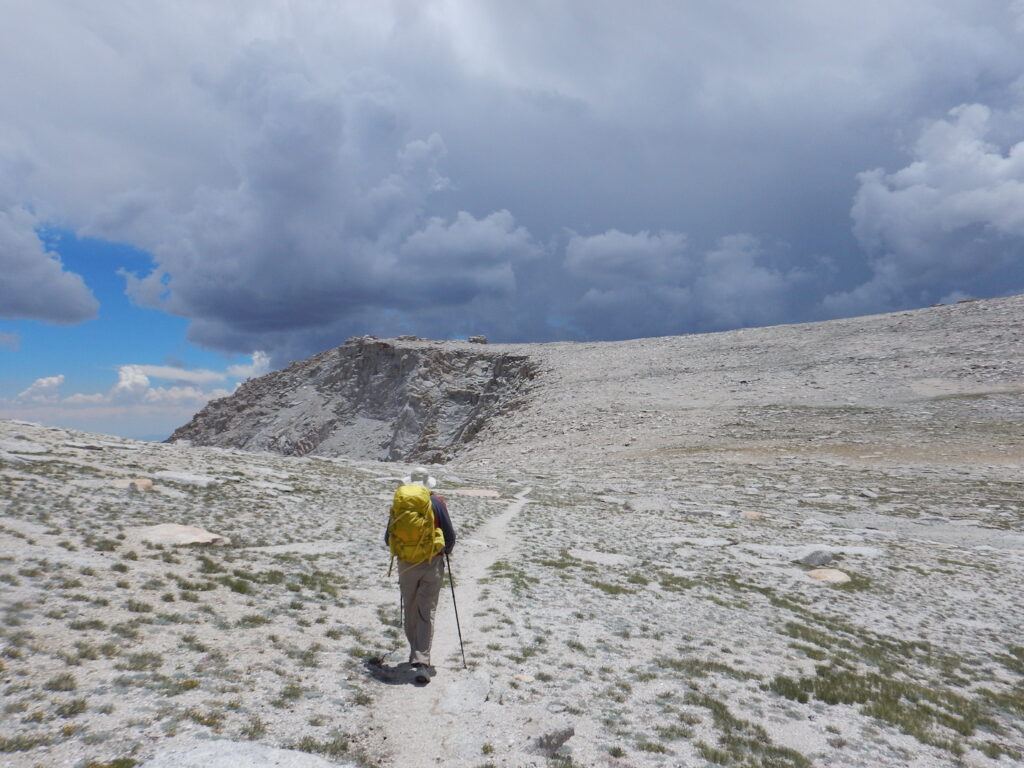 Racing the weather on the way down! 