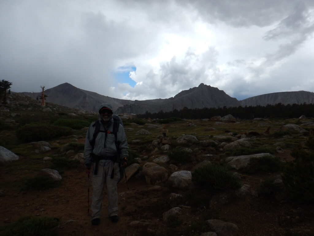 Hiking out in the rain for a bit. At least my dad was smiling!