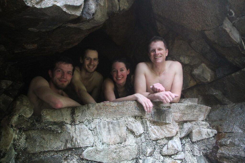 Enjoying the hot springs sure is a grand reward!