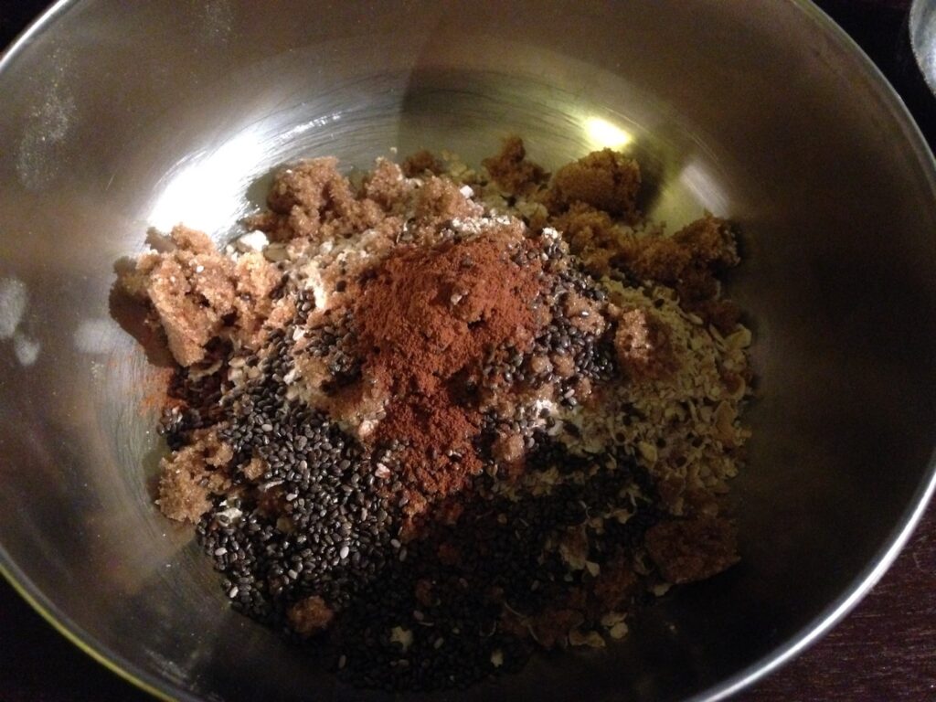 Mixing my oatmeal base, yummy!