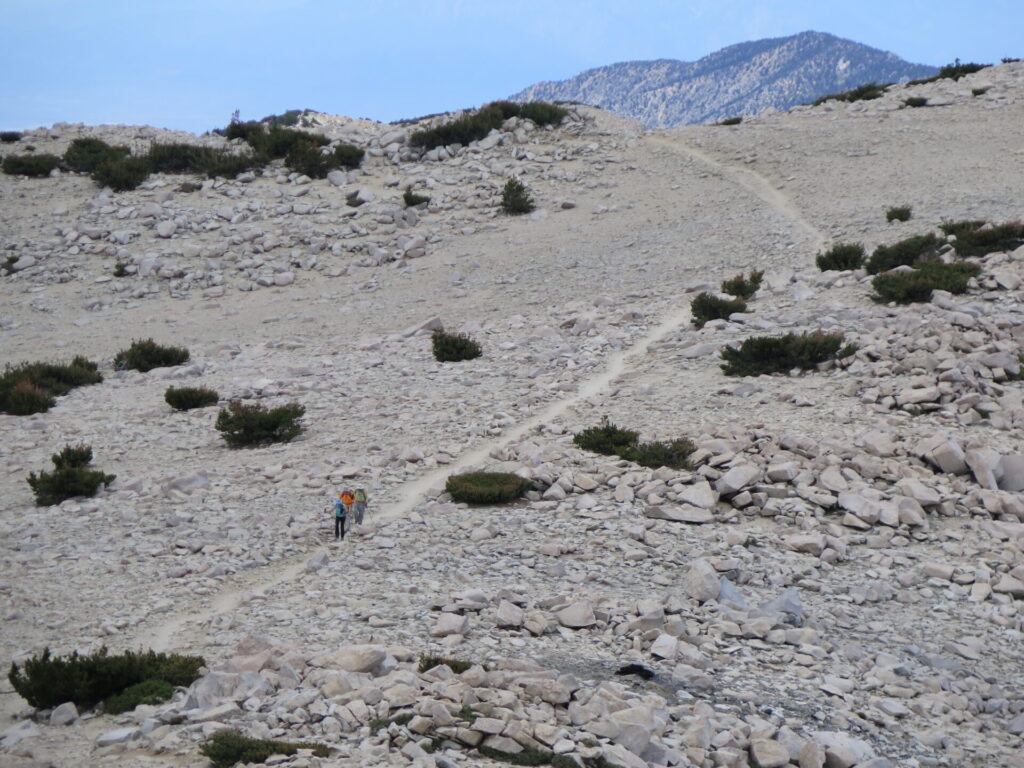 There they are!! Dad, Diana, and Herman headed for the summit!