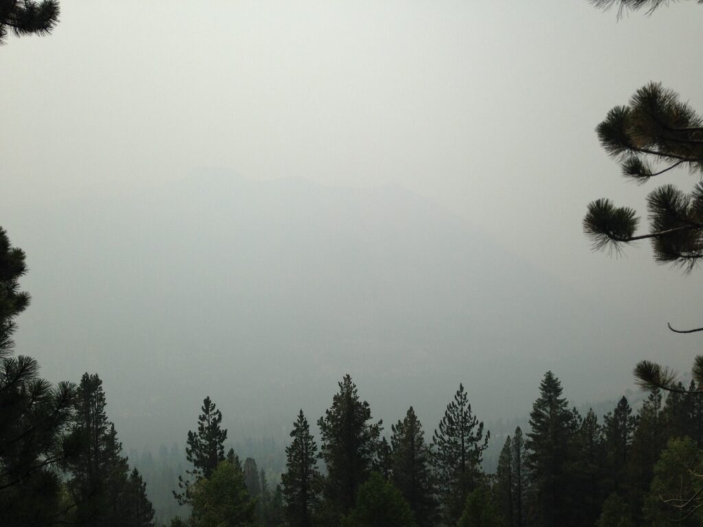 Conditions on the hike to the Muir Trail Ranch were not good. Instead of mountains, we saw only smoke.