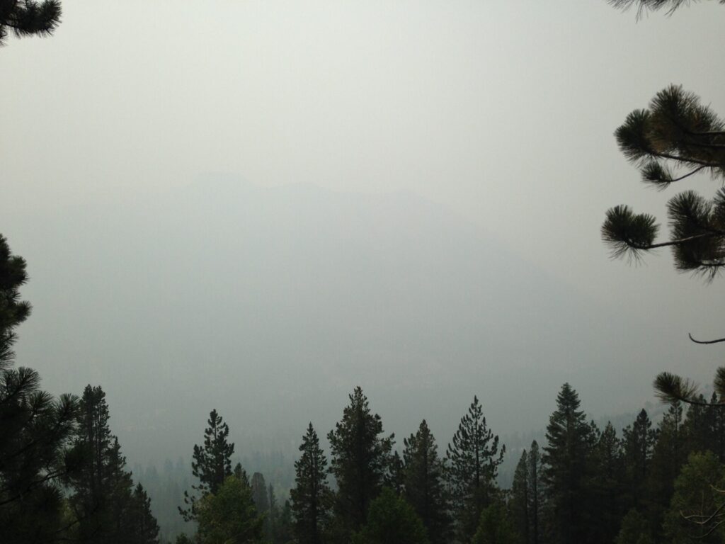 This thick wildfire smoke forced me off the JMT near the Muir Trail Ranch. There was just no way I was going to subject my lungs to this OR miss the incredible views.