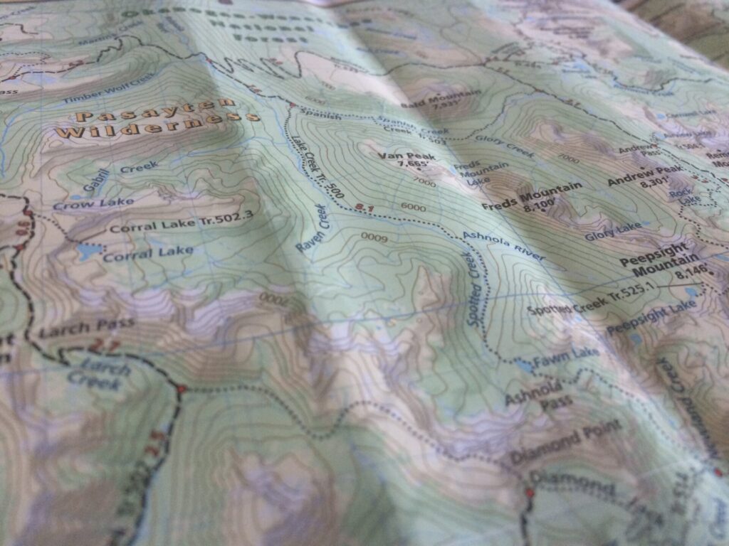 Just one tiny corner of the Pasayten. You need a big map for this wilderness!