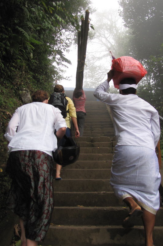 Ascending the temple's 1,000 stairs