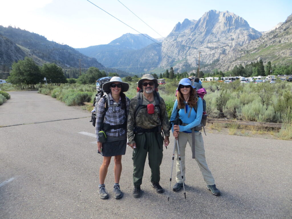 All smiles with my dad and stepmom at the Rush Creek Trailhead. Here we go!