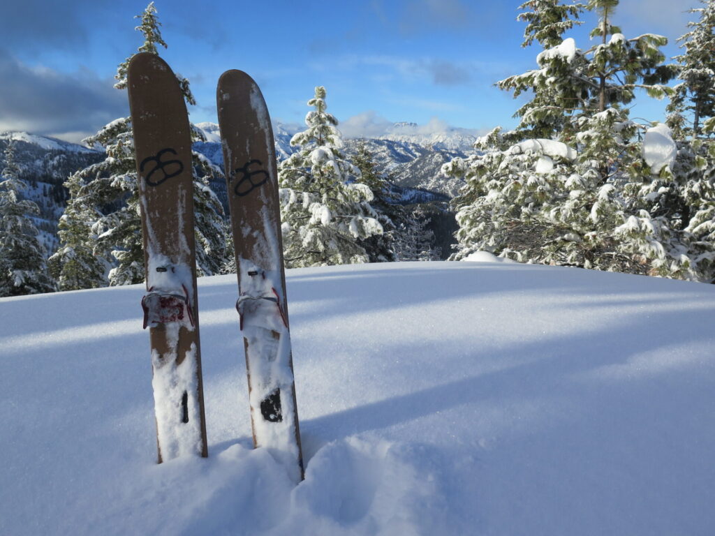 An unusual pairing: ski touring and ice fishing