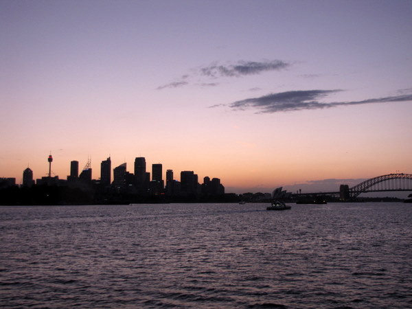 Sydney at sunset from the Manley ferry