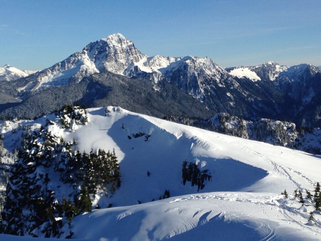 Looking at Sloan Peak from the summit