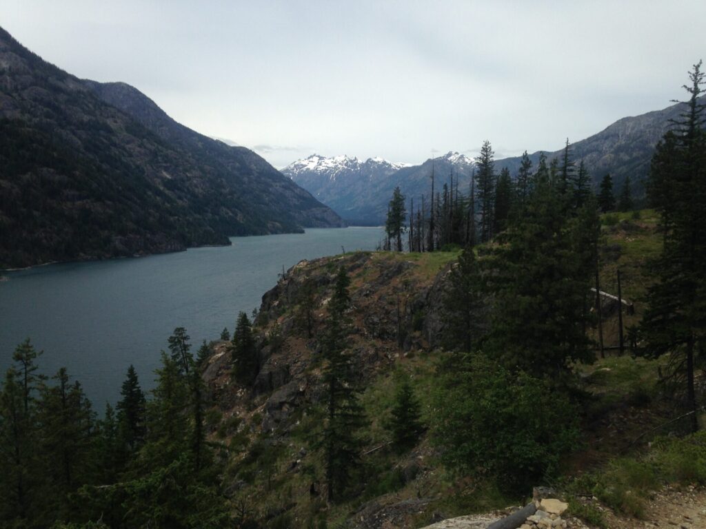 Looking towards the Stehekin Valley on the Lakeshore Trail