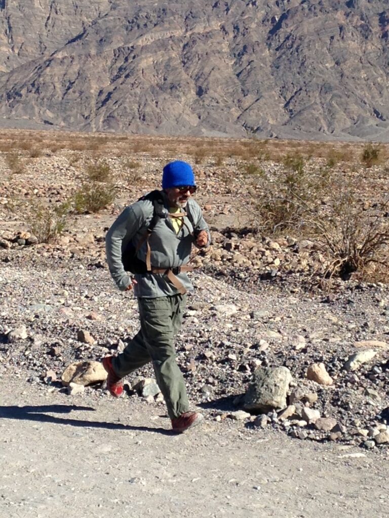 My dad running to the finish to meet up with us. Go dad go!